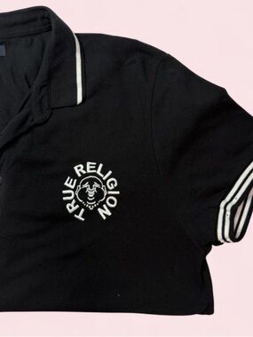 True Religion Black Tee with Subtle Logo Tag